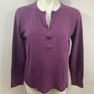 LL Bean Plum Thermal Long Sleeve Henley